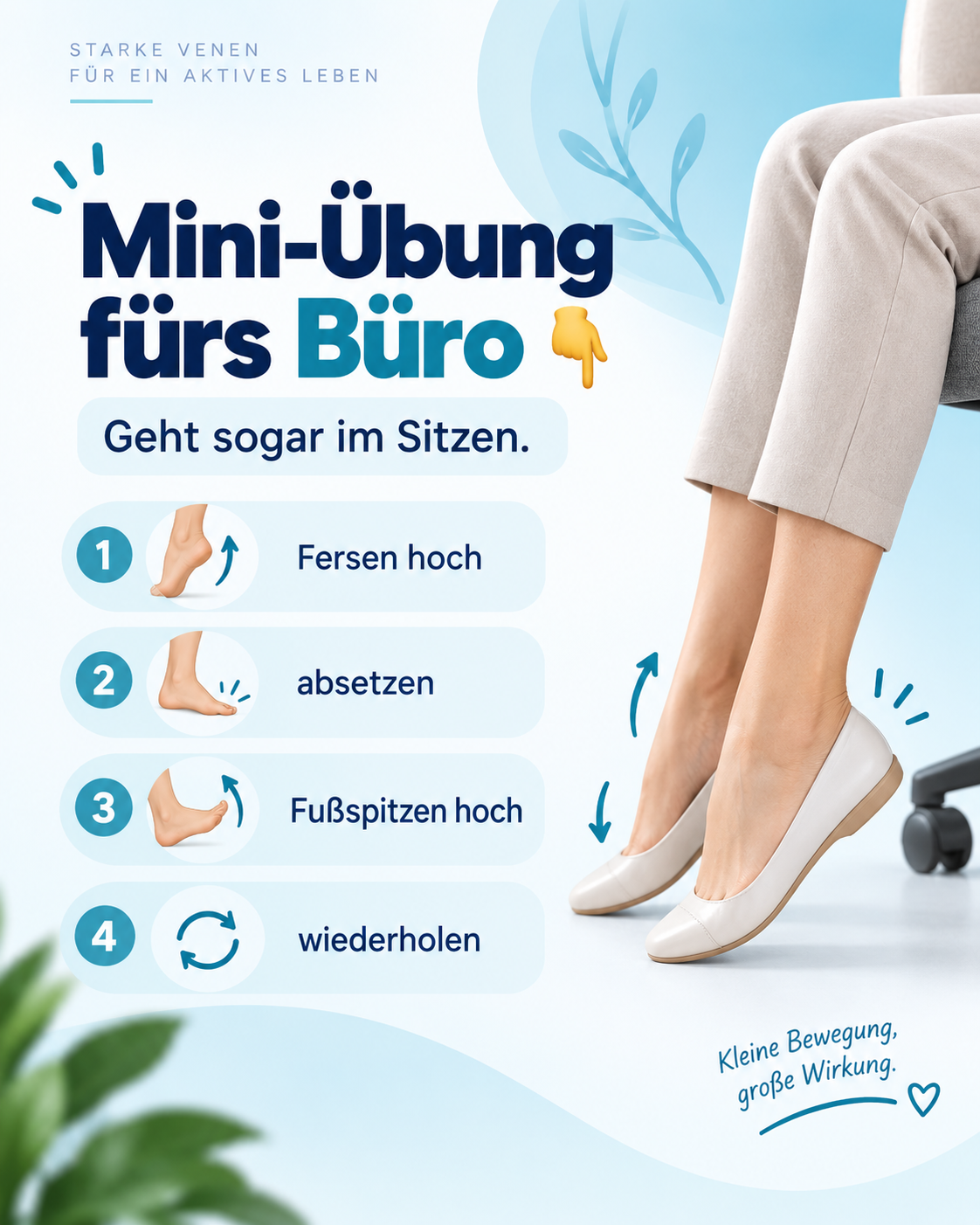 Infografik mit Mini-Übung fürs Büro